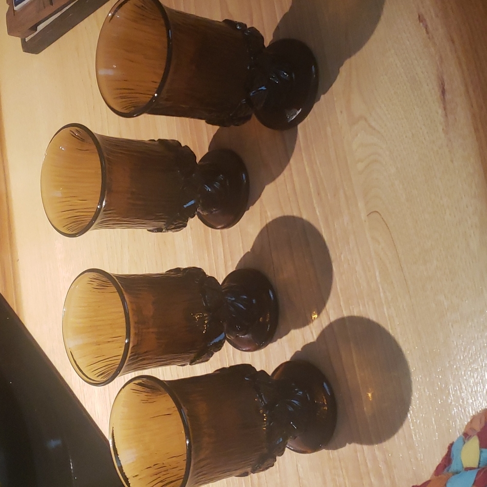 Franciscan brown 70s wine glasses set of 4
